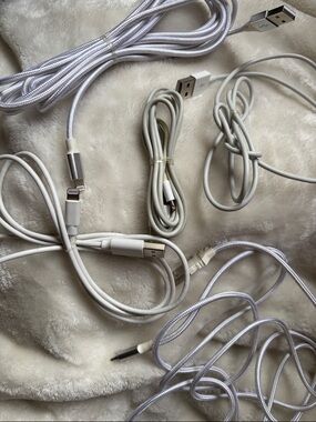 Assorted White Charging Cables